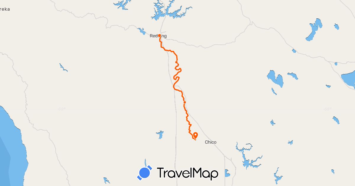 TravelMap itinerary: kayak in United States (North America)