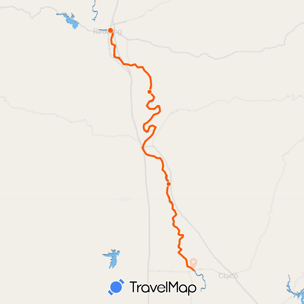 TravelMap itinerary: kayak in United States (North America)