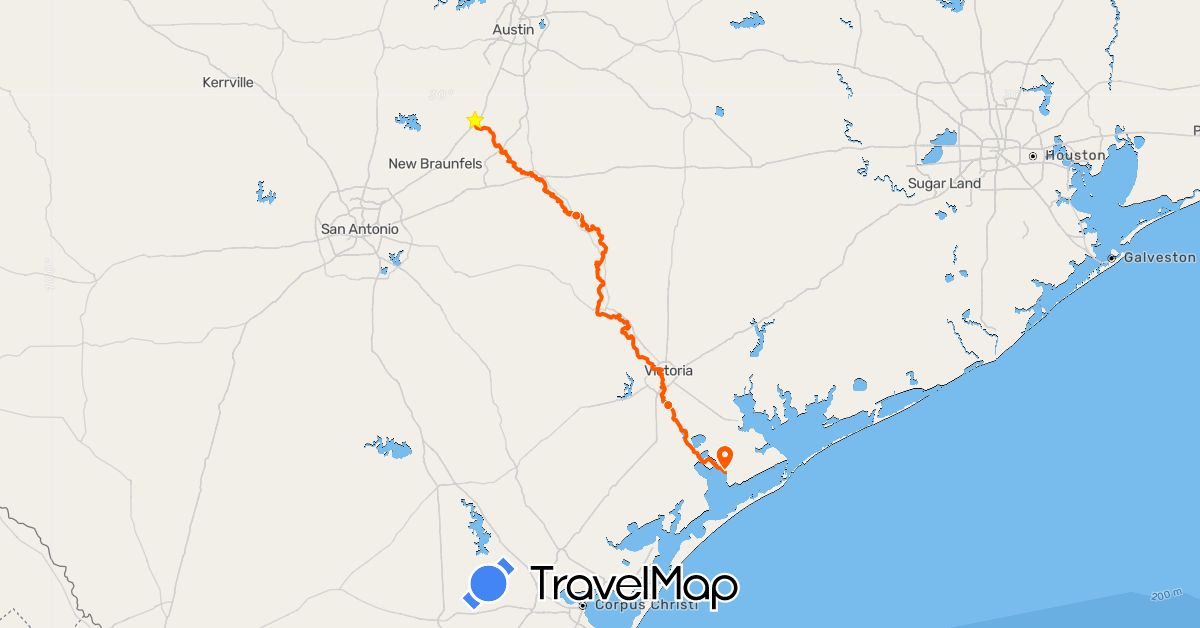 TravelMap itinerary: kayak in United States (North America)