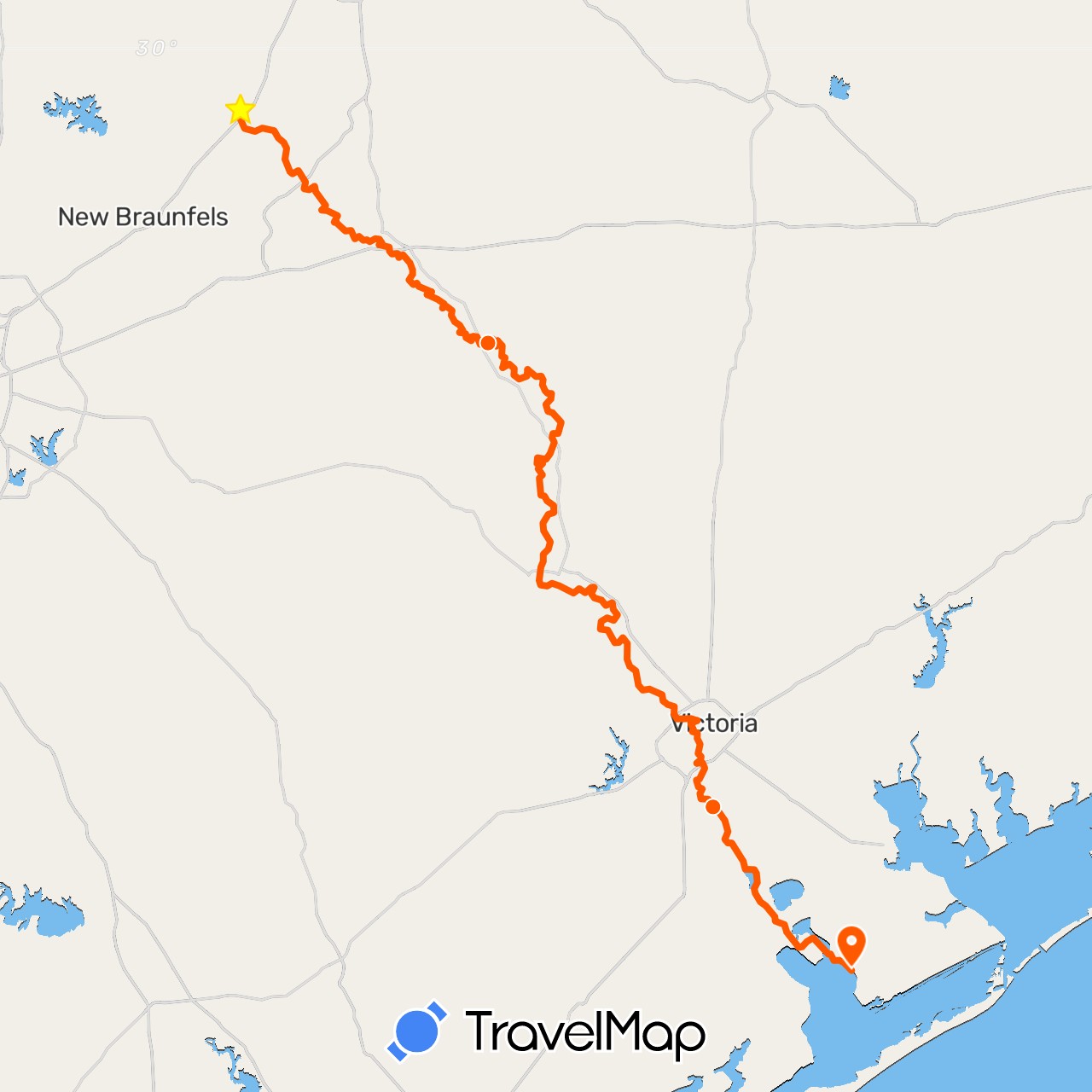 TravelMap itinerary: kayak in United States (North America)