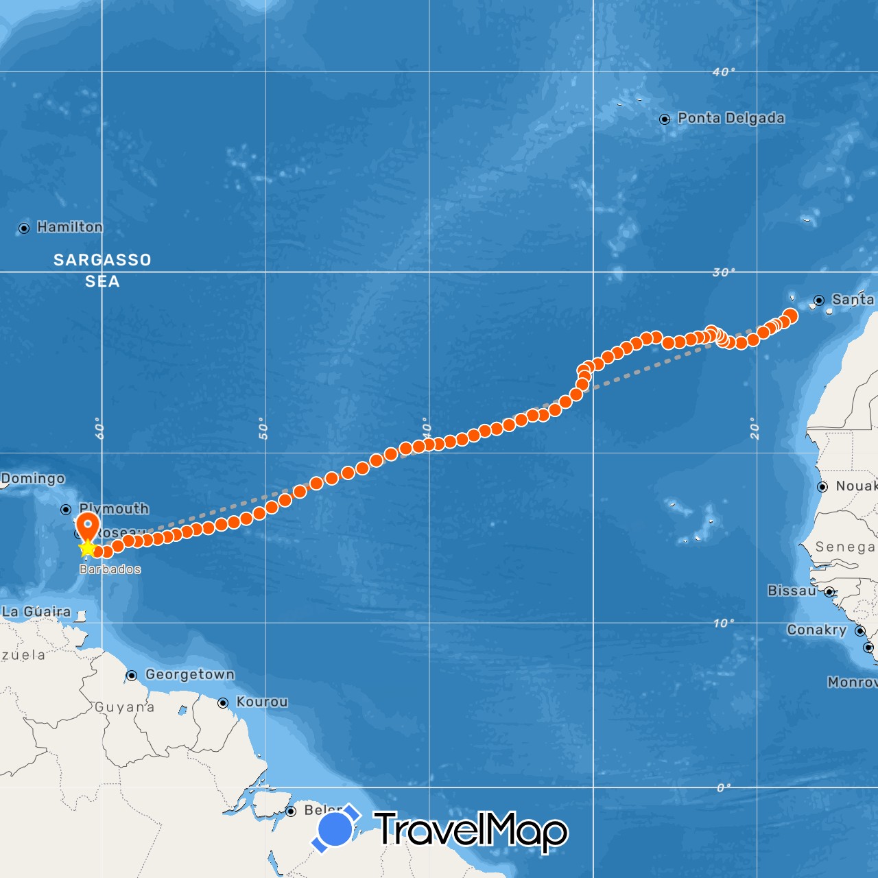 TravelMap itinerary: kayak, planned in Spain, France (Europe)