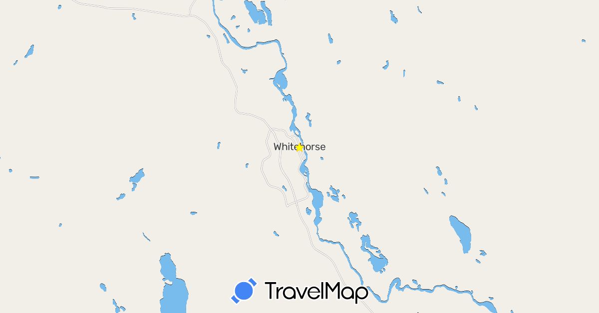 TravelMap itinerary: kayak in Canada (North America)